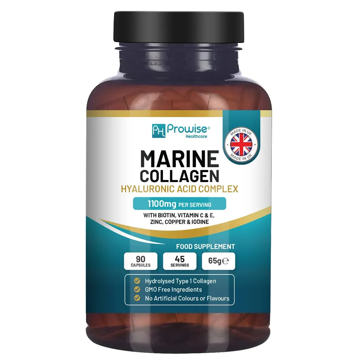 Prowise Marine Collagen with Hyaluronic Acid Complex 1100mg 90 Capsules