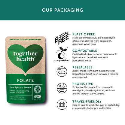 Together Health Folate 400 mcg from Spinach - 30 Capsules