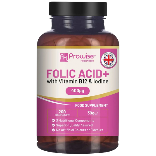 Folic Acid Tablets 400 Mcg - 400 Vegan Vitamin B9 Tablets