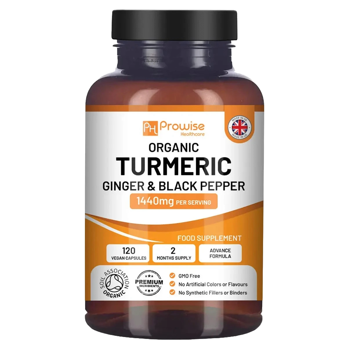 Organic Turmeric 1440mg with Black Pepper & Ginger