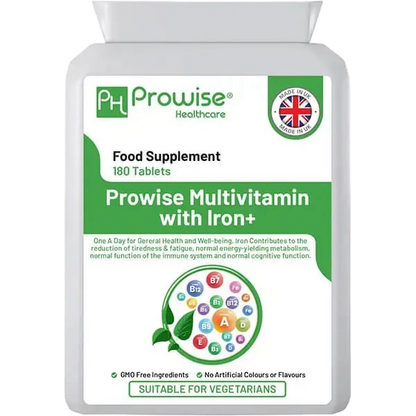 Multivitamin & Iron 180 Tablets (6 Months Dose) Immune Support by Prowise