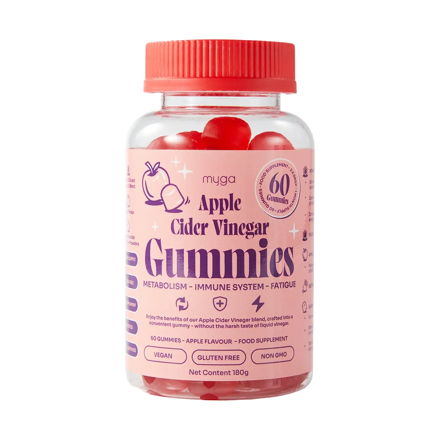 Myga Apple Cider Vinegar Gummies – Apple Flavour Metabolism & Energy Support