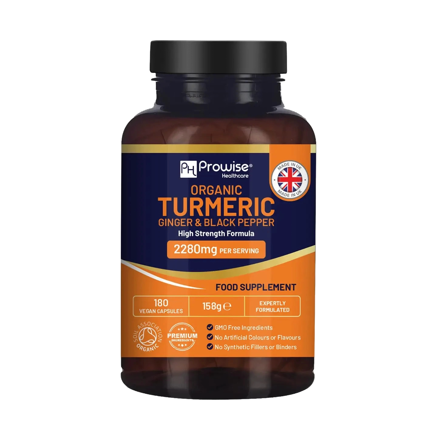 Prowise Organic Turmeric 2280mg High Strength Capsule with Black Pepper & Ginger