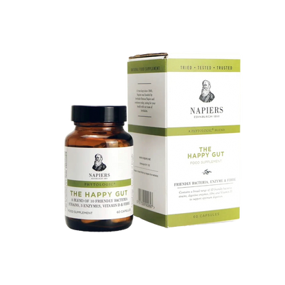 Napiers Phytologic Happy Gut 60 Caps - 20 Billion CFU Probiotics Digestive Enzym