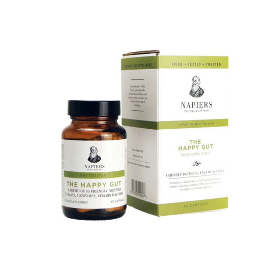 Napiers Phytologic Happy Gut 60 Caps - 20 Billion CFU Probiotics Digestive Enzym