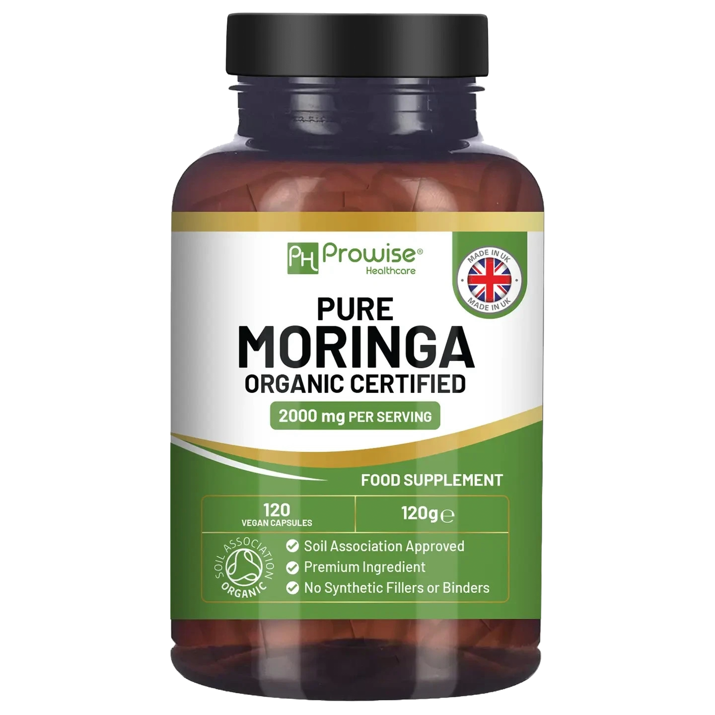 Organic Moringa Capsules 2000mg - 120 Vegan Moringa Leaves Capsules
