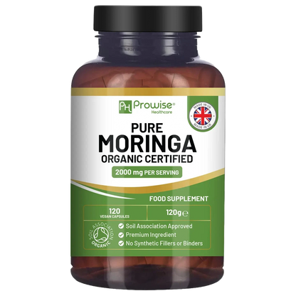 Organic Moringa Capsules 2000mg - 120 Vegan Moringa Leaves Capsules