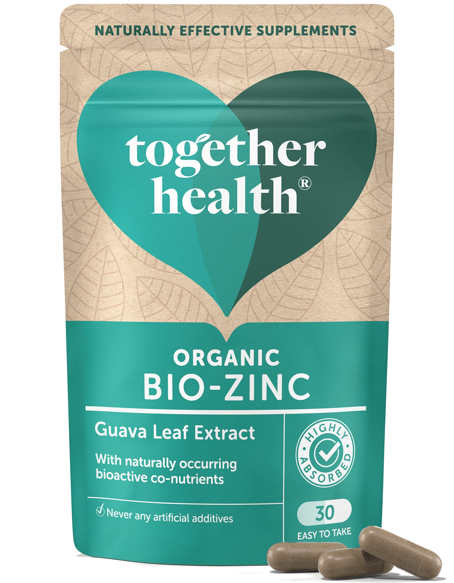 Together Health Organic Zinc from Guava Leaf - 15 mg - 30 Vegan Capsules