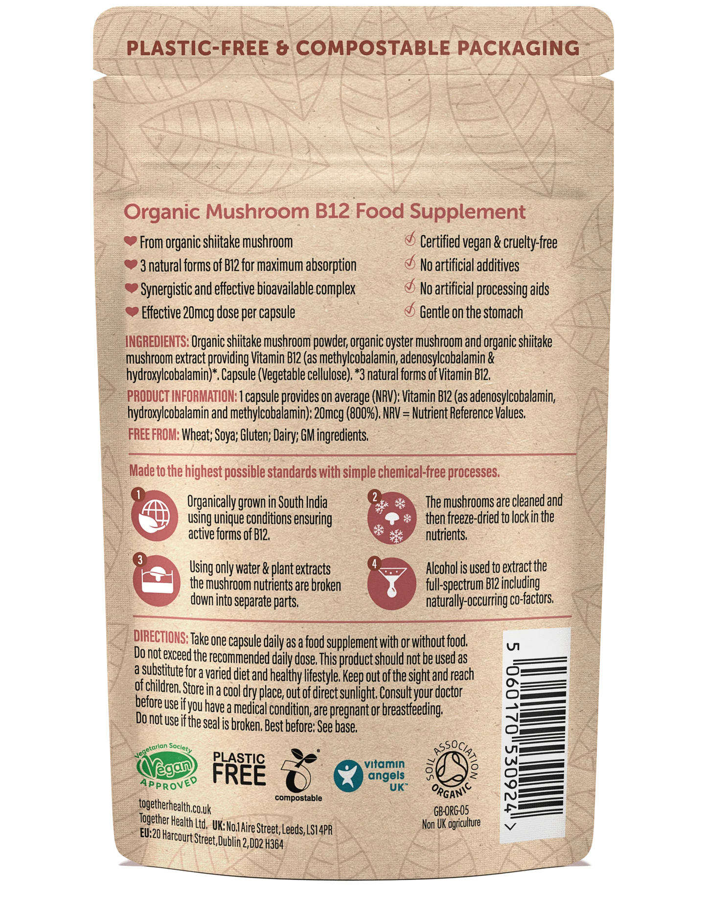 Together Health Organic Vitamin B12 from Mushrooms - 30 Capsules
