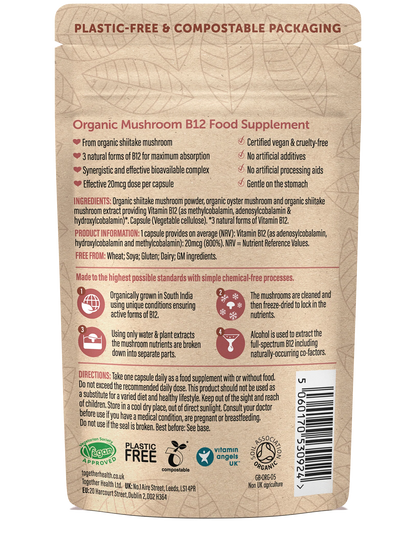 Together Health Organic Vitamin B12 from Mushrooms - 30 Capsules