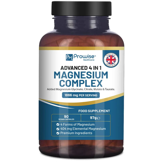 Magnesium Glycinate Complex 4 in 1 - 1866mg - 90 Vegan Capsules
