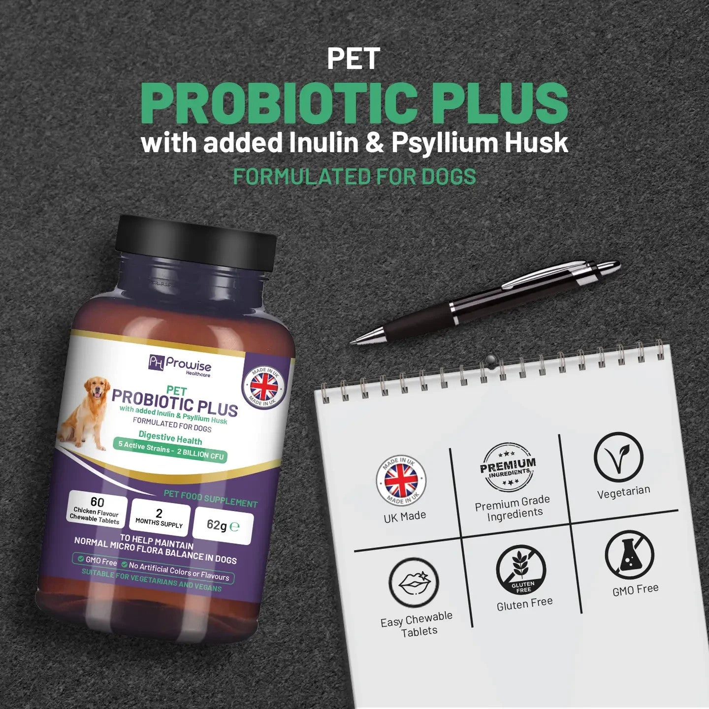 Pet Probiotic Plus with Added Inulin & Psyllium Husk 2 Billi