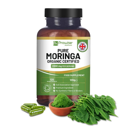 Organic Moringa Capsules 2000mg - 120 Vegan Moringa Leaves Capsules