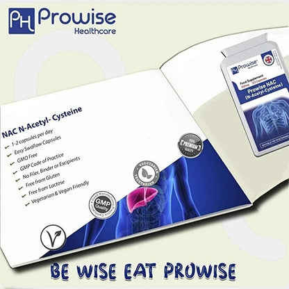 NAC N-Acetyl- Cysteine 600mg 120 Capsules - UK Manufactured | by Prowise