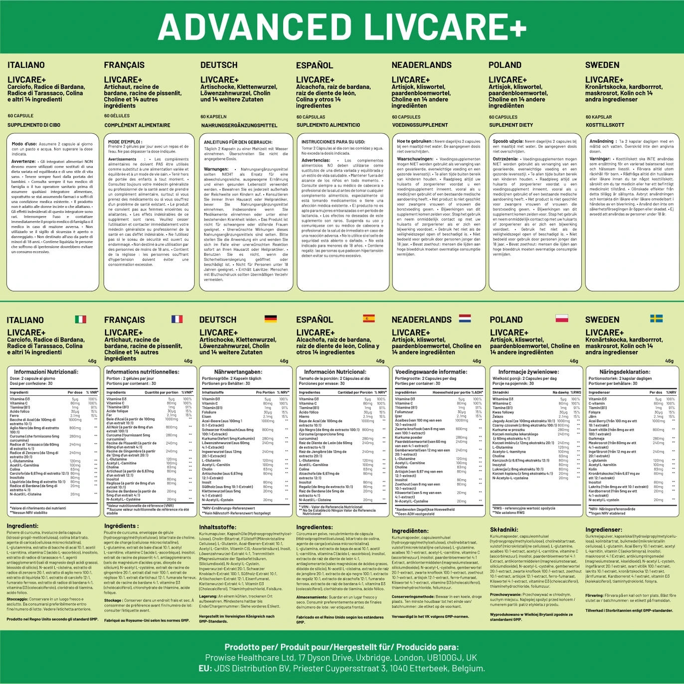 Advanced Livcare+ 60 Capsules Liver Cleanse Detox and Repair for Men and Women