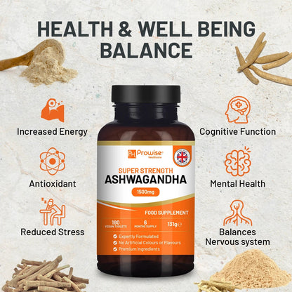 Ashwagandha 1500mg 180 Vegan Tablets