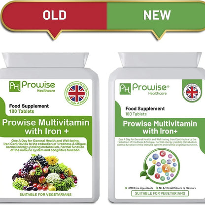 Multivitamin & Iron 180 Tablets (6 Months Dose) Immune Support by Prowise