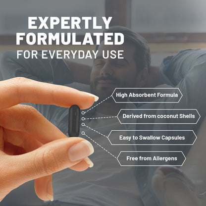 Activated Charcoal Capsules - 200 High Strength Vegan Capsules- 2000mg