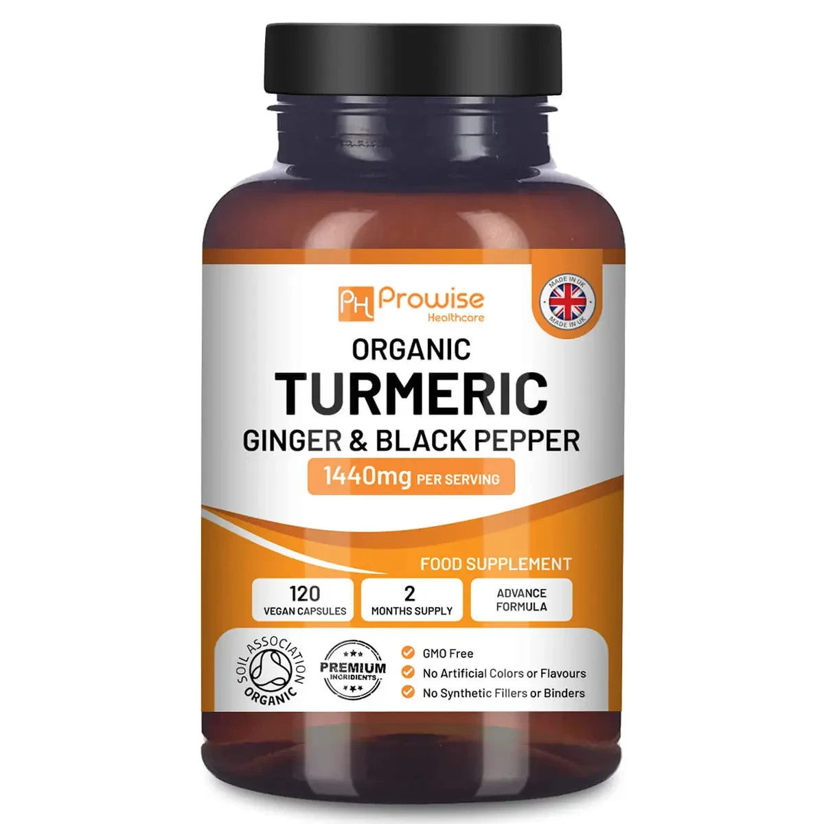 Organic Turmeric 1440mg with Black Pepper & Ginger